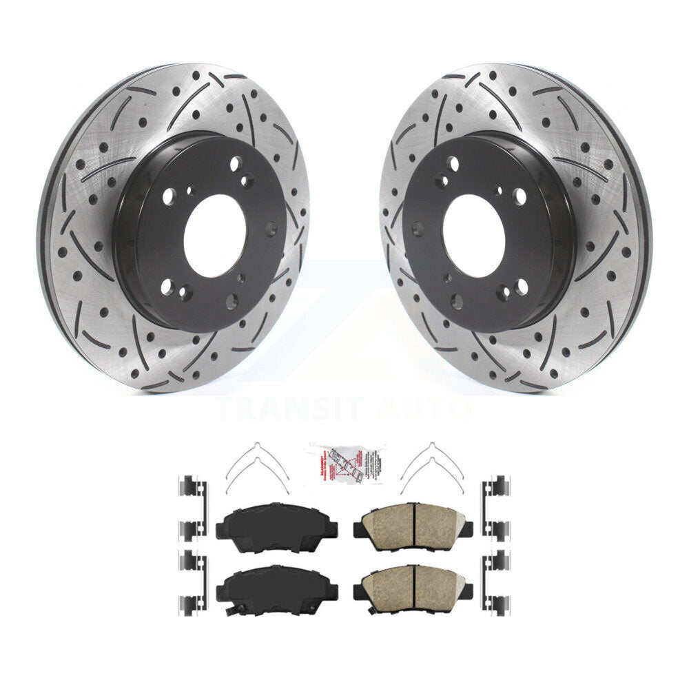 Kit de plaquettes en céramique pour Rotors de frein à disque, fente de perçage pour manteau avant, pour Honda CR-2011 – 2015
