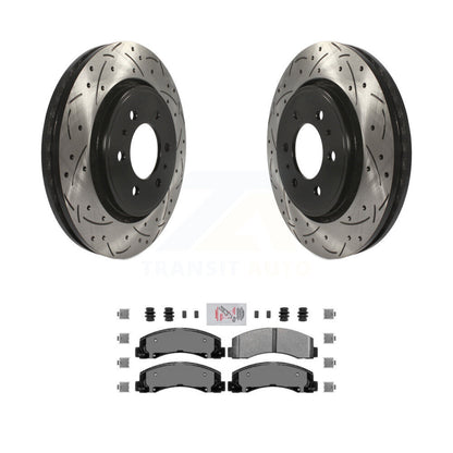 Rotor de frein à fente percée avant et Kit de plaquettes semi-métalliques pour Ford F-150 Expeditio