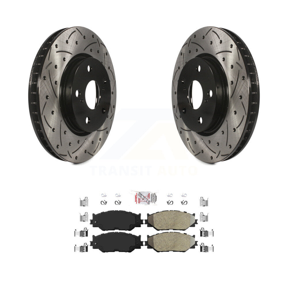Kit de plaquettes semi-métalliques de Rotor de frein à disque à fente percée avec revêtement avant pour Lexus IS25