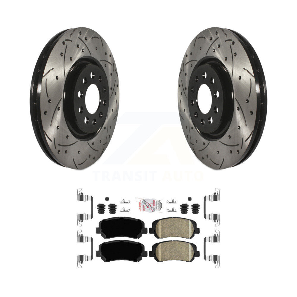 Kit de plaquettes en céramique pour Rotor de frein à disque, fente de perçage avant, pour Jeep Cherokee Chrysler 20