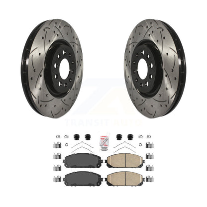 Kit de protection en céramique de rotors de frein à disque fendus percés avant enduits pour Jeep Cheroke