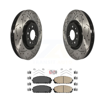 Kit de protection en céramique de rotors de frein à disque fendus percés avant enduits pour Jeep Cheroke
