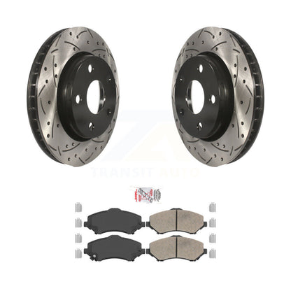 Kit de plaquettes en céramique pour rotors de frein à disque à fente forée avec revêtement avant pour Jeep Wrangler J