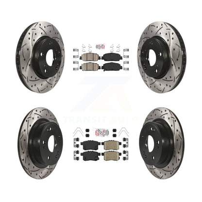 Kit de rotor de frein avec coussinets en céramique avant et arrière, fente percée, pour Honda Accord LX-2017
