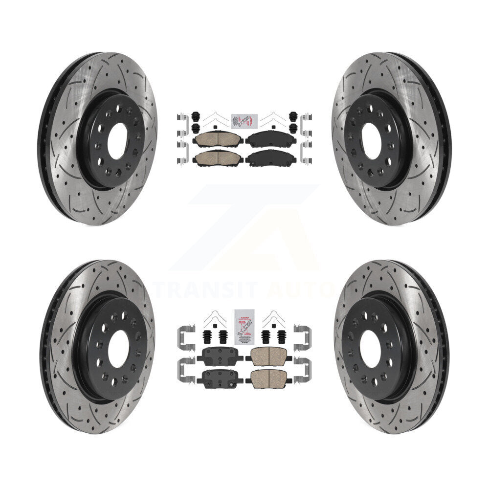 Kit de Rotor de frein avec coussinets en céramique avant et arrière, fente percée, pour Chevrolet Traverse GM