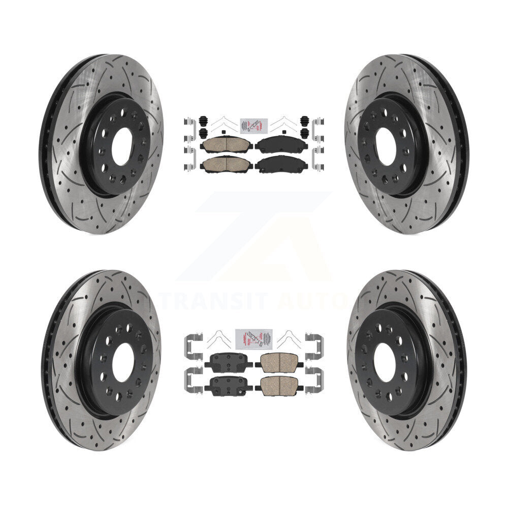 Kit de Rotor de frein avec coussinets en céramique avant et arrière, fente percée, pour Chevrolet Traverse GM