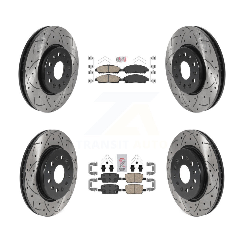 Kit de Rotor de frein avec coussinets en céramique avant et arrière, fente percée, pour Chevrolet Traverse GM