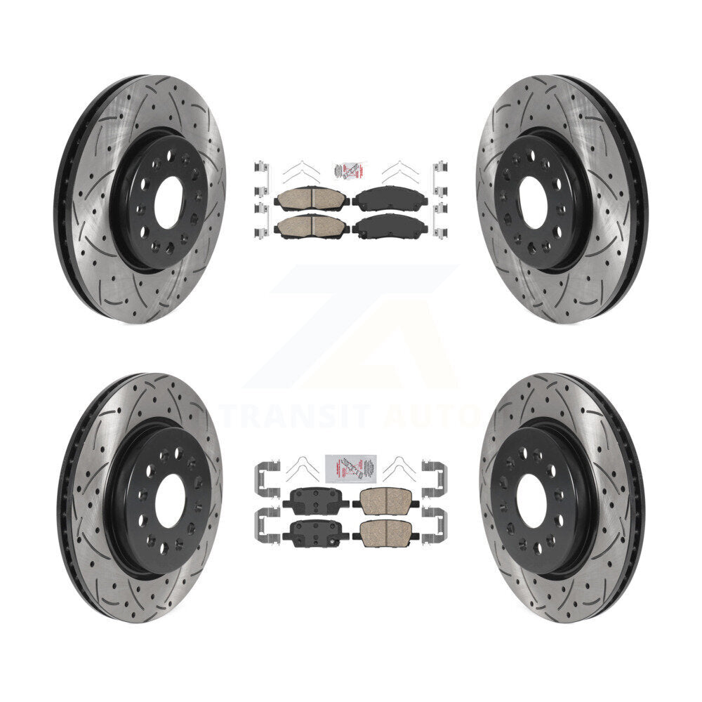 Kit de Rotor de frein avec coussinets en céramique avant et arrière, fente percée, pour Chevrolet Traverse GM