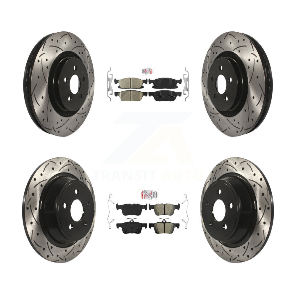 Kit de rotors de frein à fentes semi-métalliques avant et arrière en céramique, pour Ford Edge