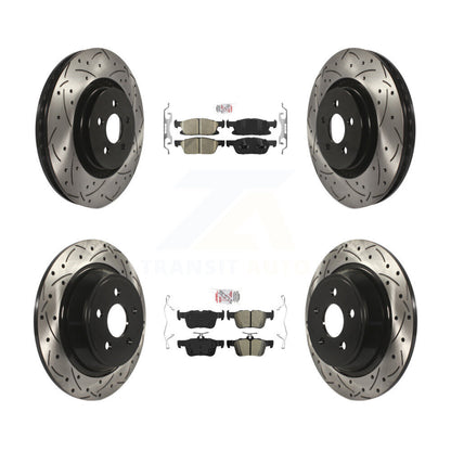 Kit de rotors de frein à fentes semi-métalliques avant et arrière en céramique, pour Ford Edge