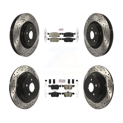 Kit de rotors de frein à fentes semi-métalliques avant et arrière en céramique, pour Ford Edge