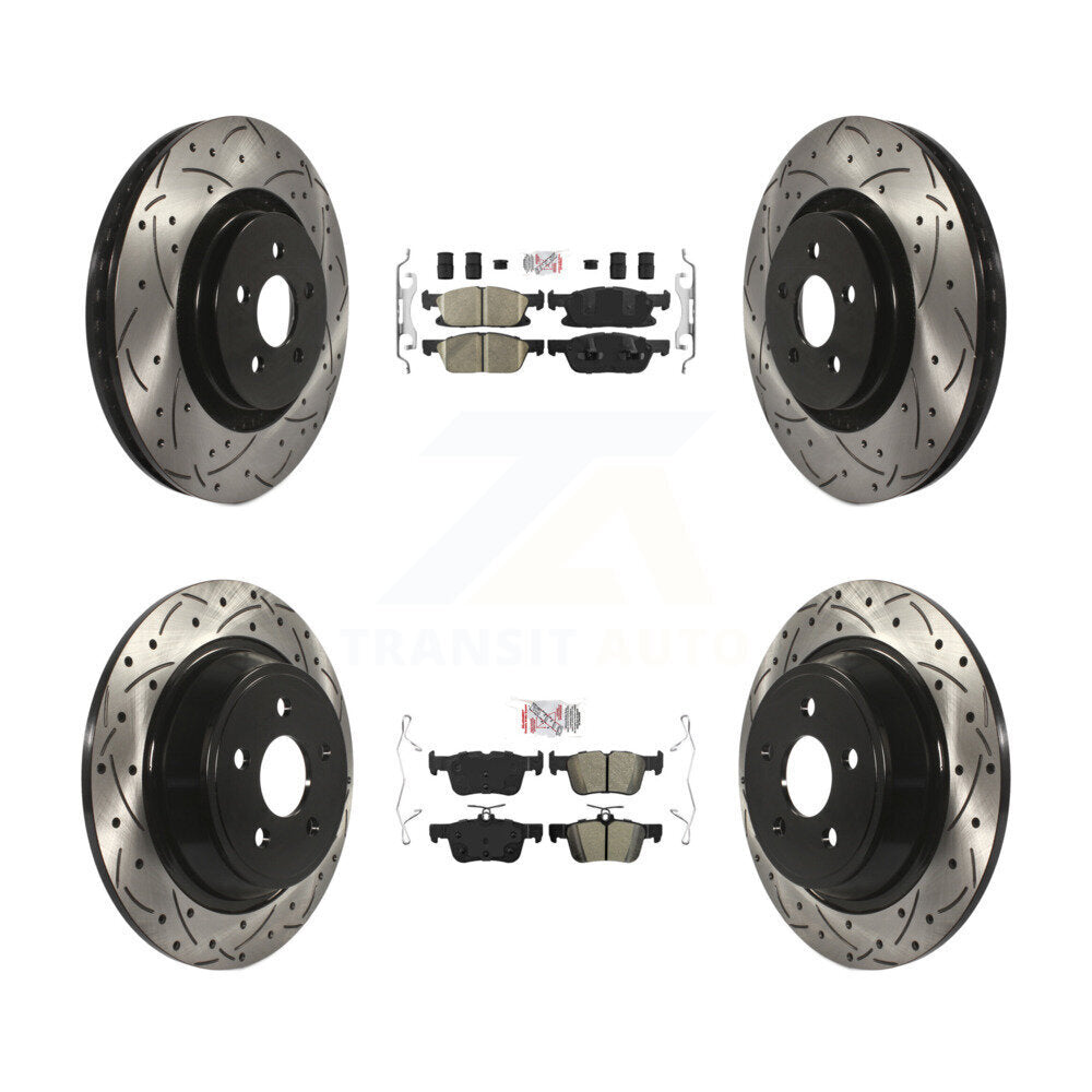 Kit de rotors de frein à fentes semi-métalliques avant et arrière en céramique, pour Ford Edge