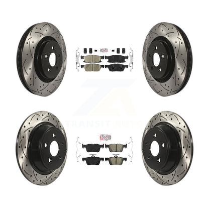 Kit de rotors de frein à fentes semi-métalliques avant et arrière en céramique, pour Ford Edge