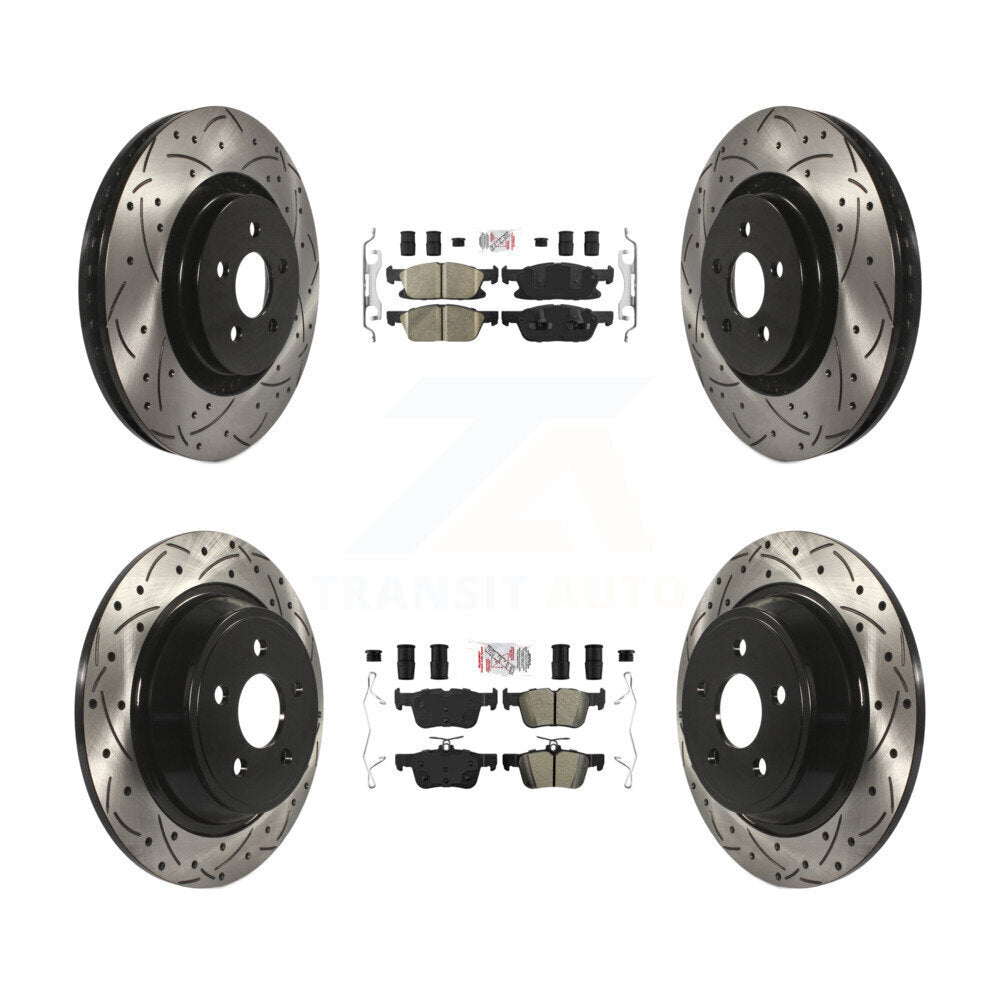 Kit de rotors de frein à fentes semi-métalliques avant et arrière en céramique, pour Ford Edge