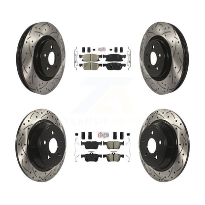 Kit de rotors de frein à fentes semi-métalliques avant et arrière en céramique, pour Ford Edge