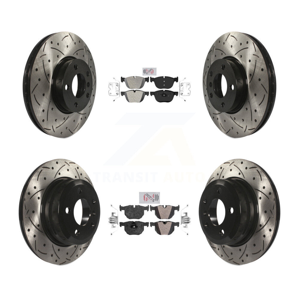 Kit de Rotors de frein à disque de fente de forage de manteau de protection semi-métallique avant et arrière pour BMW X5 X