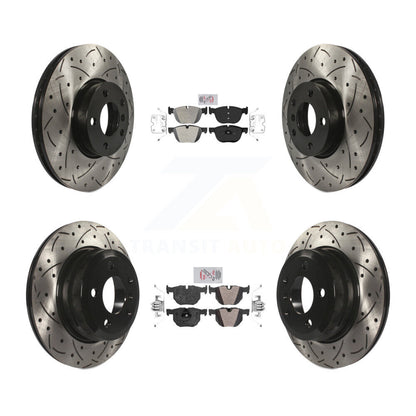 Kit de Rotors de frein à disque de fente de forage de manteau de protection semi-métallique avant et arrière pour BMW X5 X