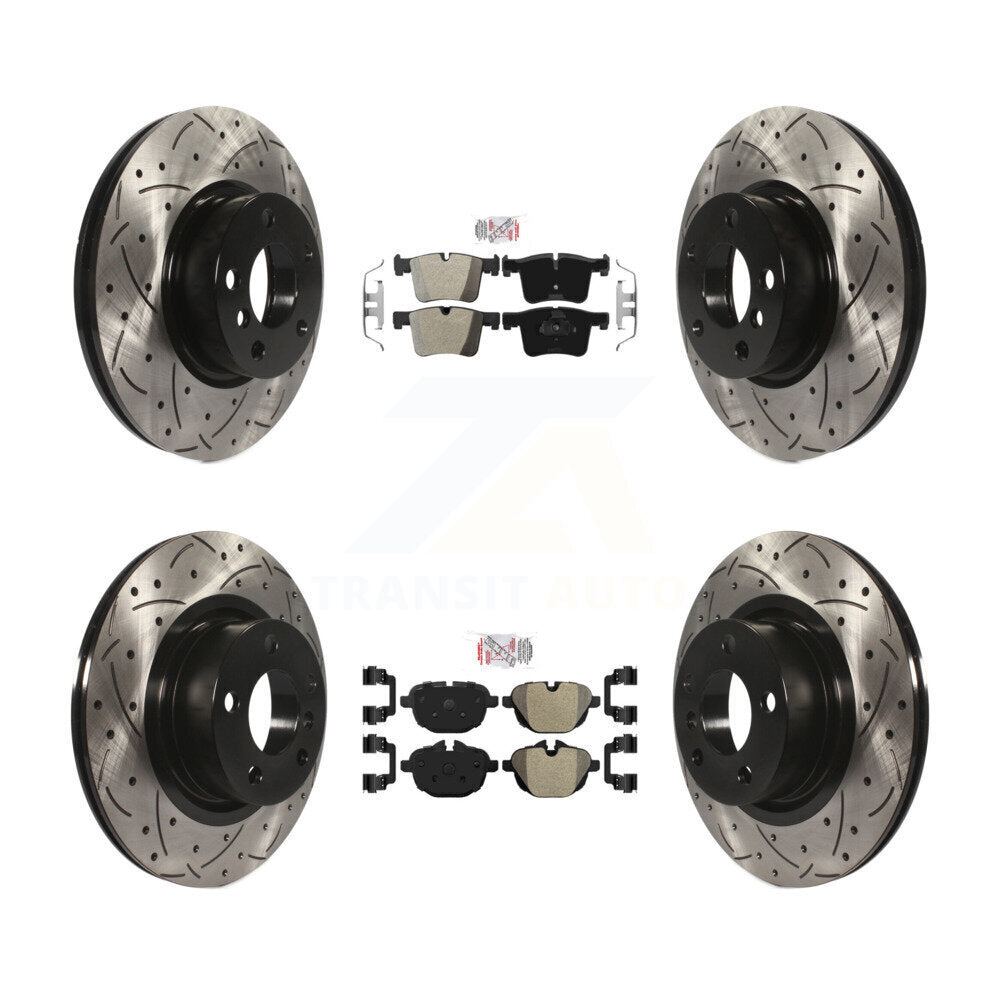 Kit de Rotors de frein à disque de fente de forage de manteau de protection semi-métallique avant et arrière pour BMW X3 X