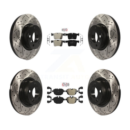 Kit de Rotors de frein à disque de fente de forage de manteau de protection semi-métallique avant et arrière pour BMW X3 X