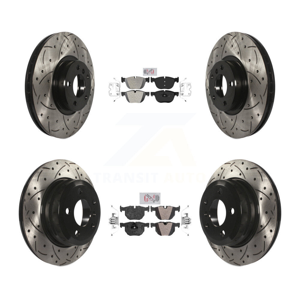 Kit de Rotors de frein à disque de fente de forage de manteau de protection semi-métallique avant et arrière pour BMW X5 X