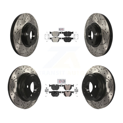 Kit de Rotors de frein à disque de fente de forage de manteau de protection semi-métallique avant et arrière pour BMW X5 X