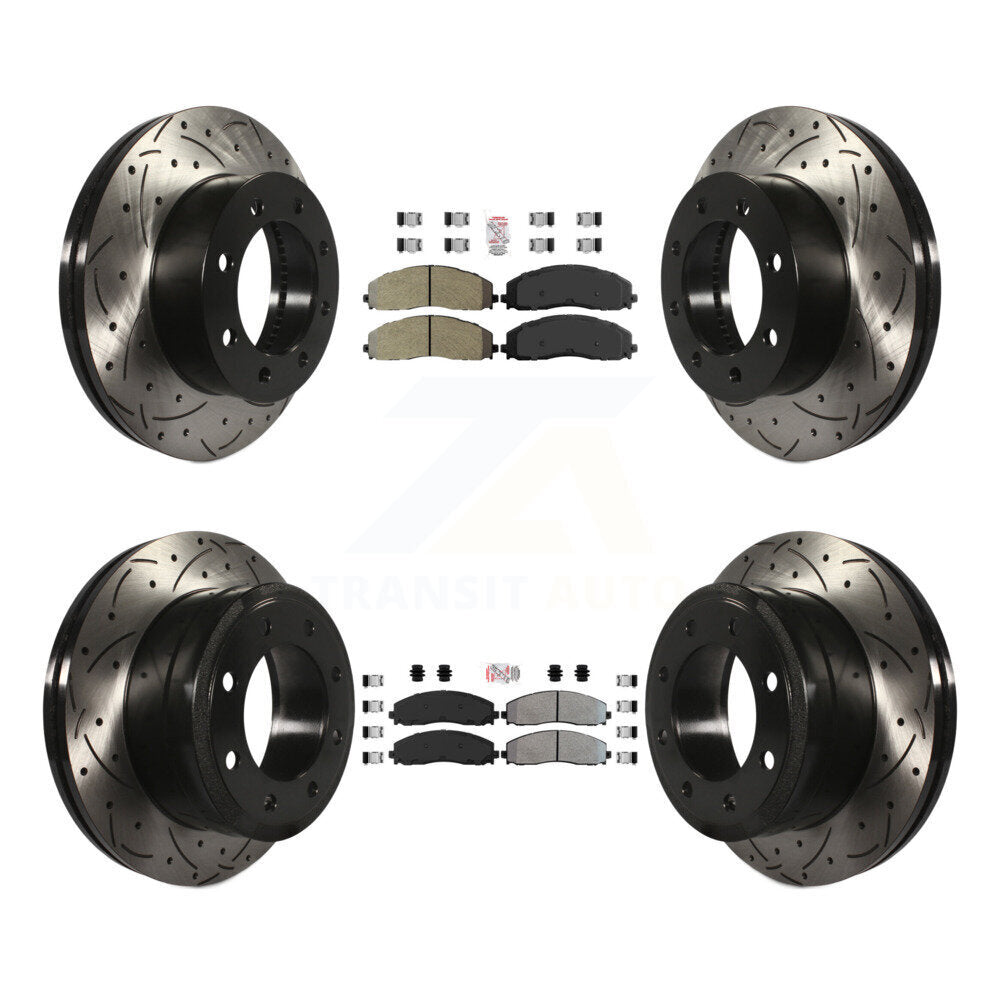 Kit de Rotor de frein à fente de forage de tampon semi-métallique avant et arrière pour Ford F-250 Super 4W