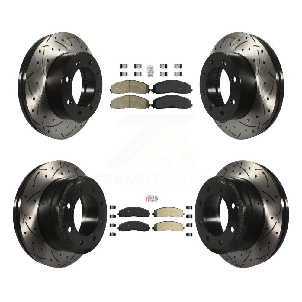 Kit de Rotor de frein à fente de forage de tampon semi-métallique avant et arrière pour Ford F-250 Super 4W