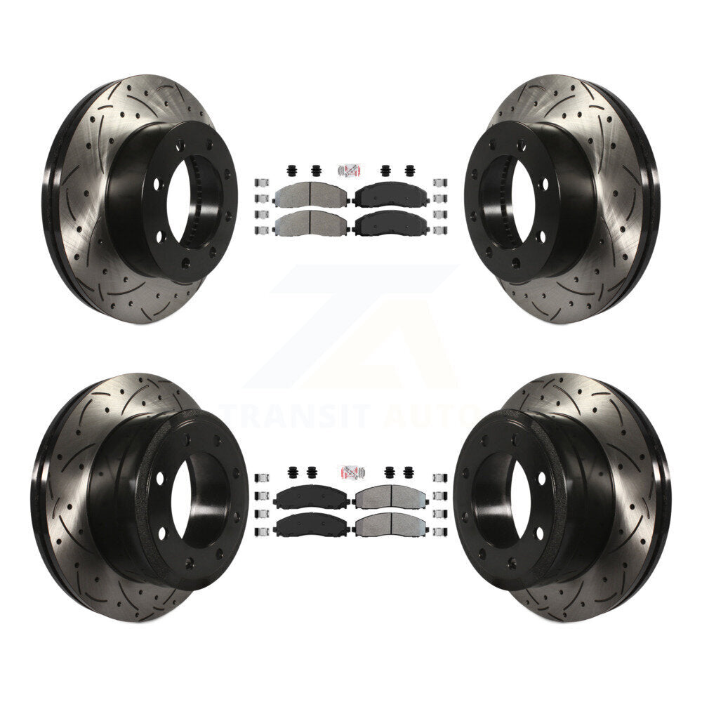 Kit de Rotor de frein à fente de forage de tampon semi-métallique avant et arrière pour Ford F-250 Super 4W
