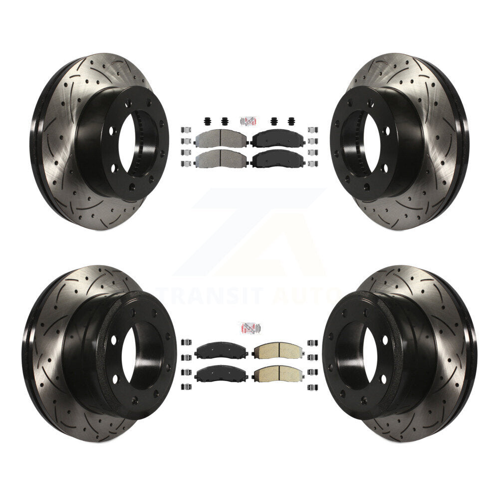 Kit de Rotor de frein à fente de forage de tampon semi-métallique avant et arrière pour Ford F-250 Super 4W