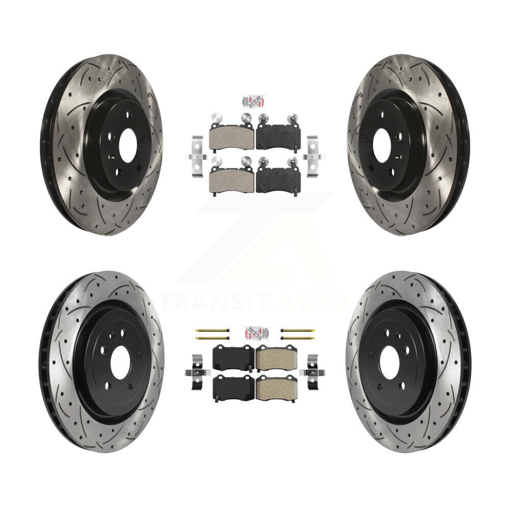Kit de rotors de frein à fente de forage semi-métallique avant et arrière pour Chevrolet Camaro S