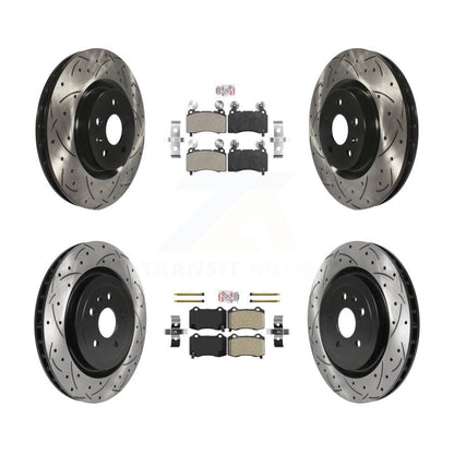 Kit de rotors de frein à fente de forage semi-métallique avant et arrière pour Chevrolet Camaro S