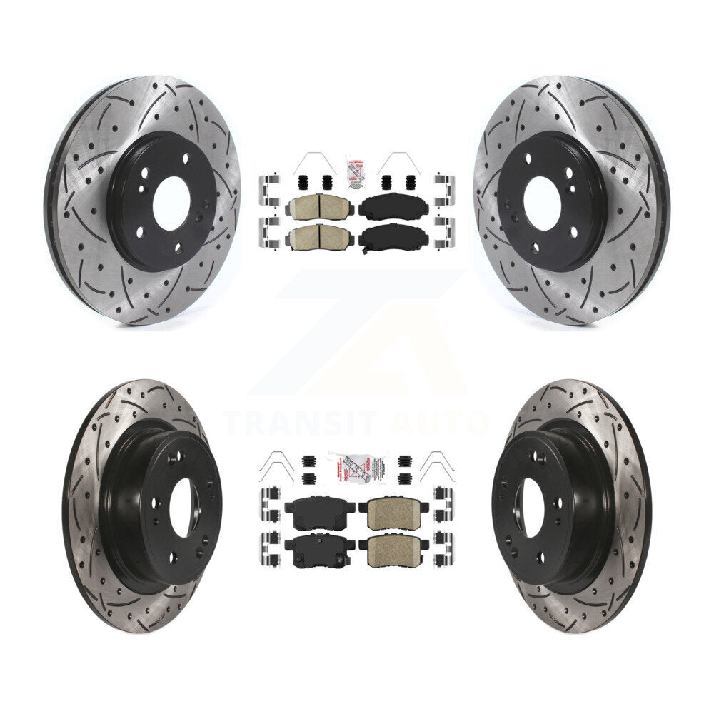 Kit de Rotor de frein avec coussinets en céramique avant et arrière, fente percée, pour Honda Accord Acura TS