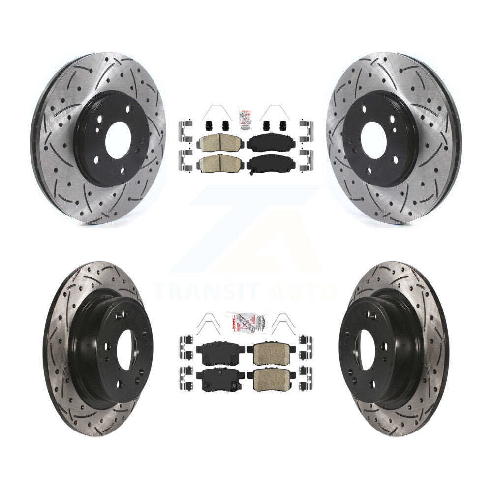 Kit de Rotor de frein avec coussinets en céramique avant et arrière, fente percée, pour Honda Accord Acura TS