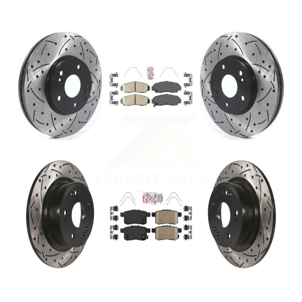 Kit de Rotor de frein avec coussinets en céramique avant et arrière, fente percée, pour Honda Accord Acura TS
