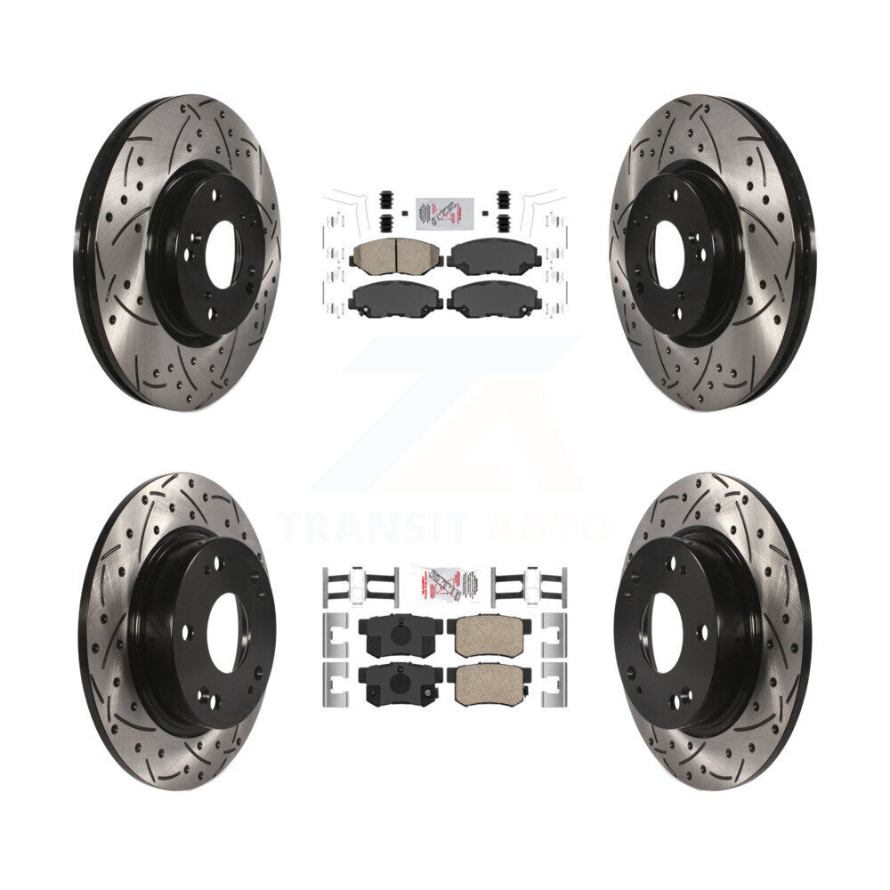 Kit de Rotor de frein à disque, fente de perçage en céramique avant et arrière, pour Honda Civic Acura IL