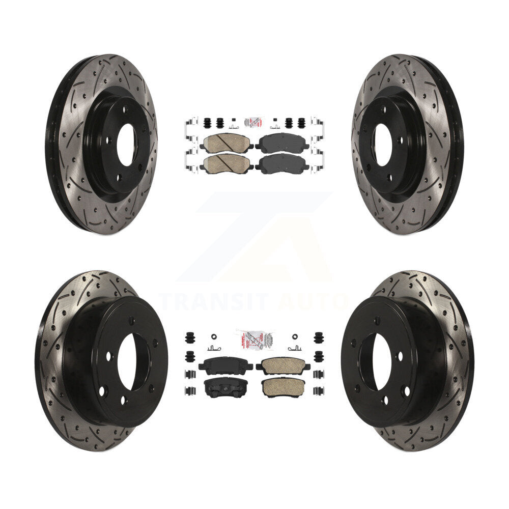 Kit de Rotor de frein à fente de forage de tampon en céramique avant et arrière pour Jeep Patriot Compass Dodg