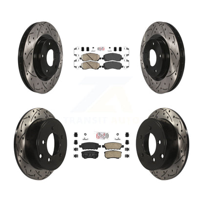 Kit de Rotor de frein à fente de forage de tampon en céramique avant et arrière pour Jeep Patriot Compass Dodg