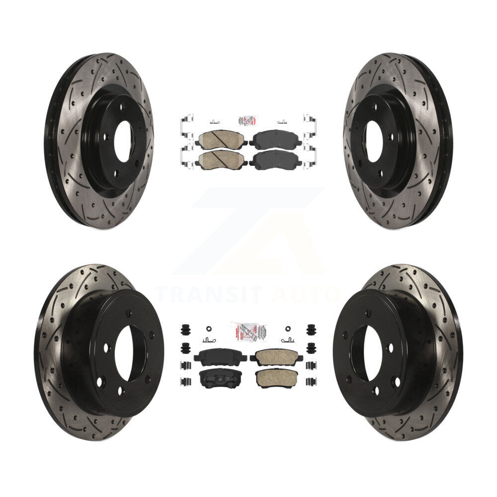 Kit de Rotor de frein à fente de forage de tampon en céramique avant et arrière pour Jeep Patriot Compass Dodg