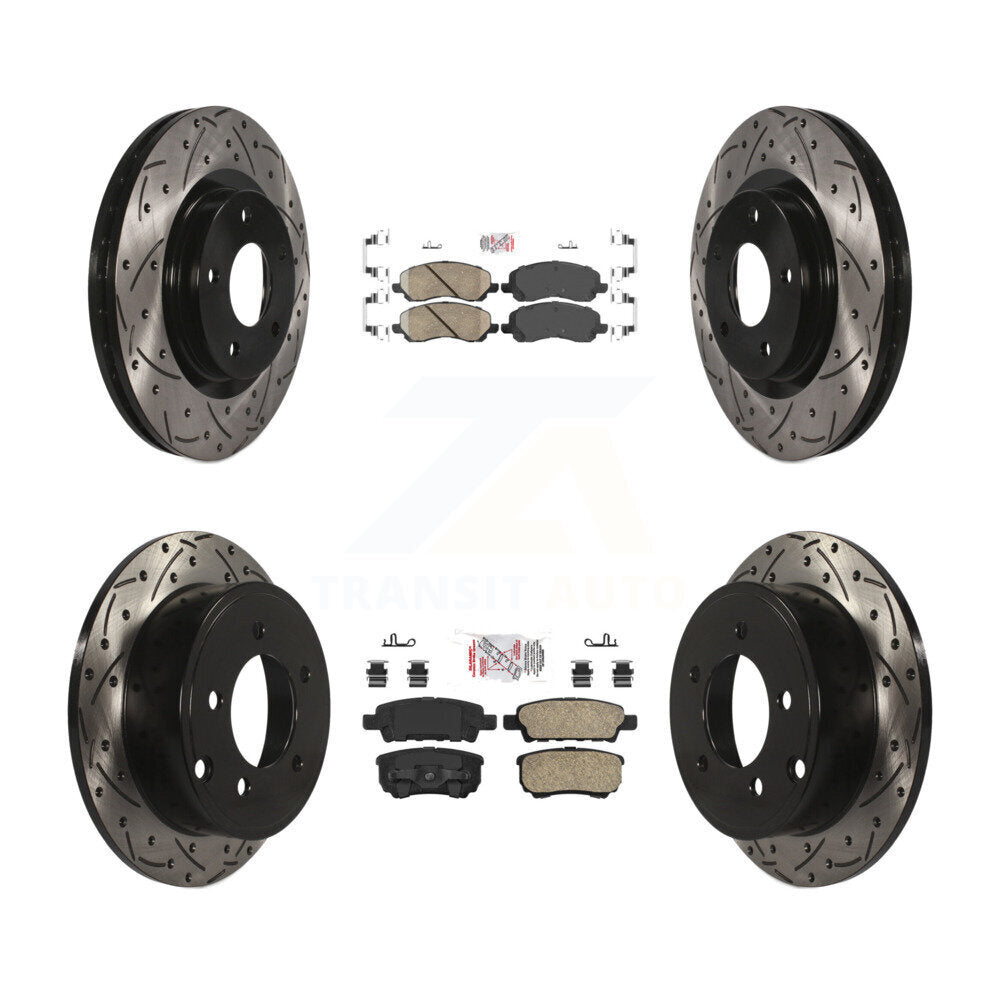 Kit de Rotor de frein à fente de forage de tampon en céramique avant et arrière pour Jeep Patriot Compass Dodg
