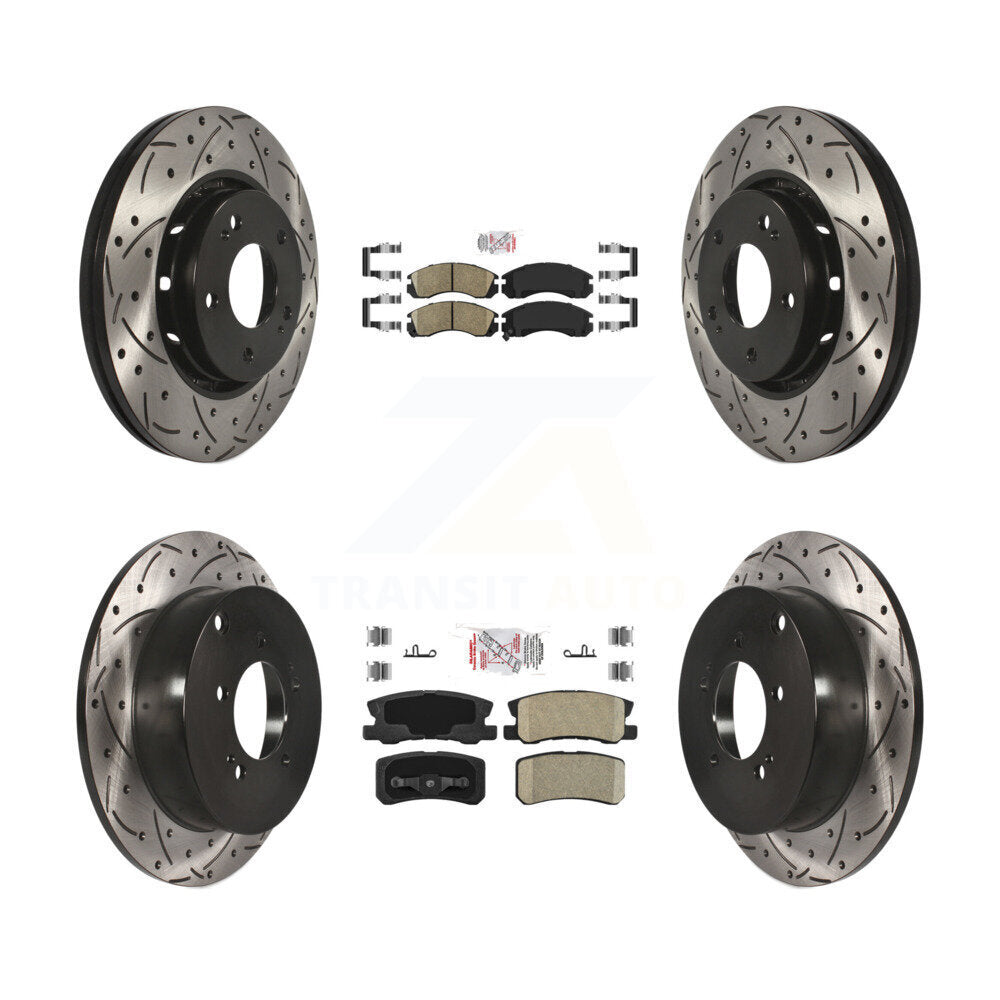 Kit de rotor de frein à disque avec coussinets en céramique avant et arrière, fente percée, pour Mitsubishi Lance