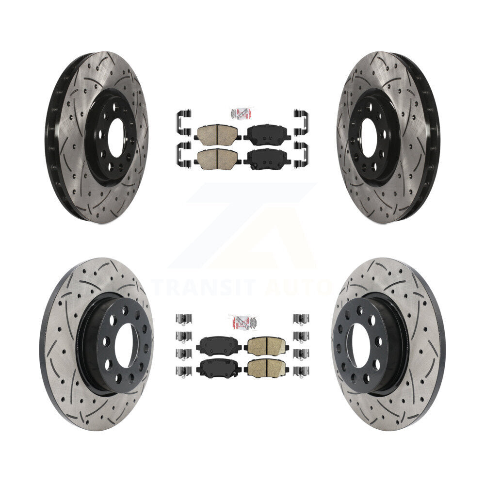 Kit de rotors de frein à fente percée avec tampons en céramique avant et arrière, pour Jeep Renegade Fiat 500