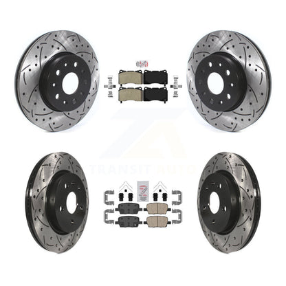 Kit de rotors de frein à fente avant et arrière semi-métallique, avec plaquettes en céramique percées, pour Chevrole