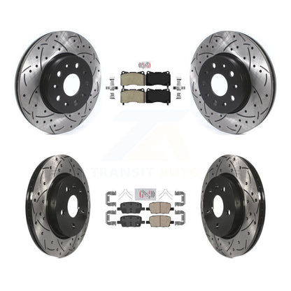 Kit de rotors de frein à fente avant et arrière semi-métallique, avec plaquettes en céramique percées, pour Chevrole
