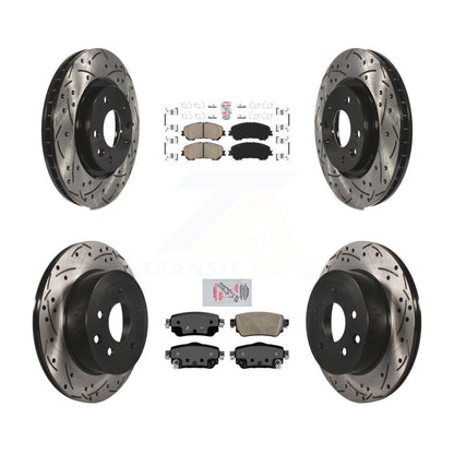 Kit de rotors de frein à fente de forage de tampon en céramique avant et arrière pour Nissan Rogue Sport 2019