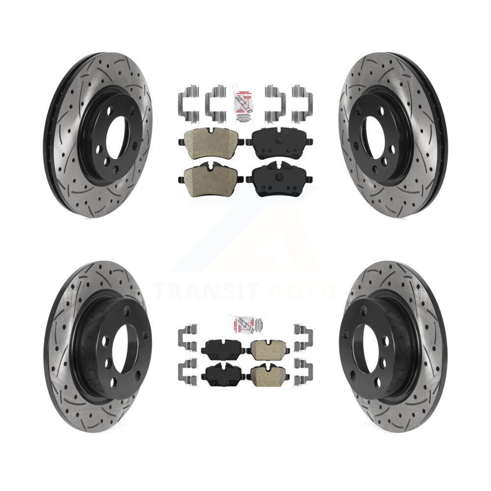 Kit de rotors de frein à fente de forage semi-métallique avant et arrière pour Mini Cooper Pacema