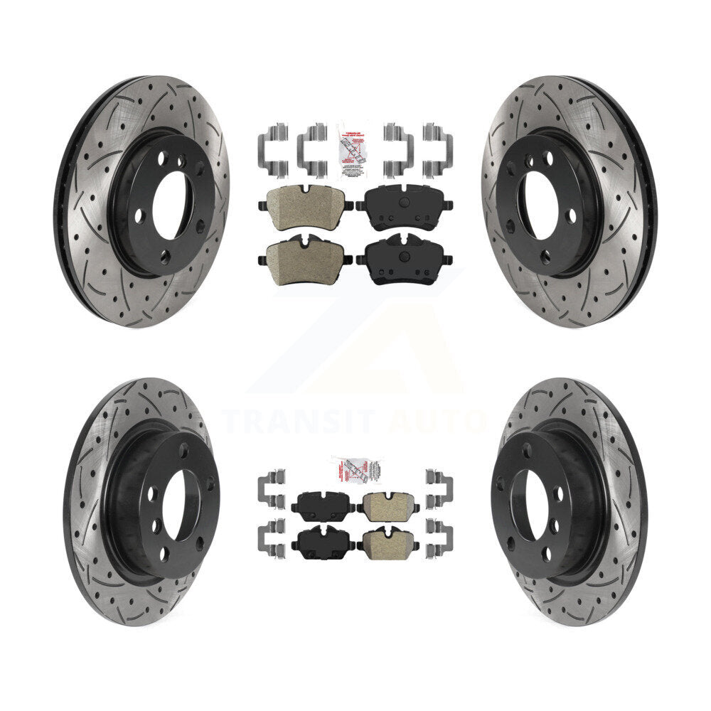 Kit de rotors de frein à fente de forage semi-métallique avant et arrière pour Mini Cooper Pacema