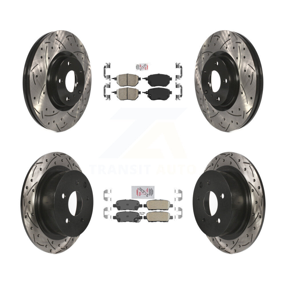 Kit de Rotors de frein à disque de fente de foret de tampon en céramique avant et arrière pour Nissan Altima Maxim