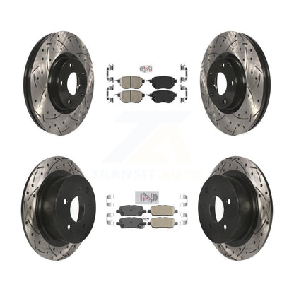 Kit de Rotors de frein à disque de fente de foret de tampon en céramique avant et arrière pour Nissan Altima Maxim