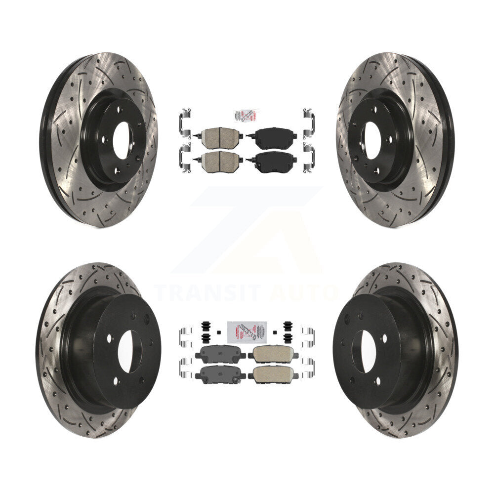 Kit de Rotors de frein à disque de fente de foret de tampon en céramique avant et arrière pour Nissan Altima Maxim