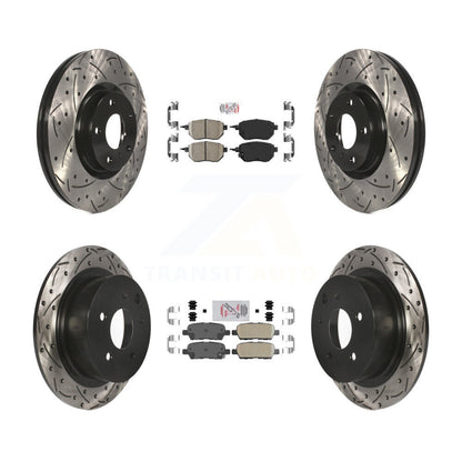 Kit de Rotors de frein à disque de fente de foret de tampon en céramique avant et arrière pour Nissan Altima Maxim